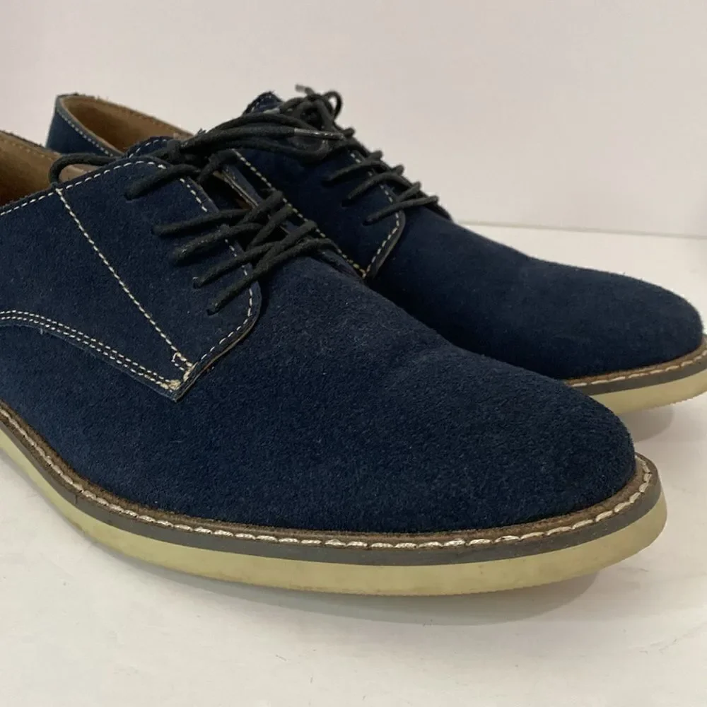 Banana Republic Mens Blue Suede Shoes Owen Lace Up Oxfords